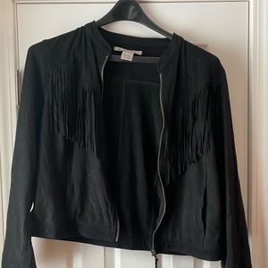 American Rag Black Fringe Jacket